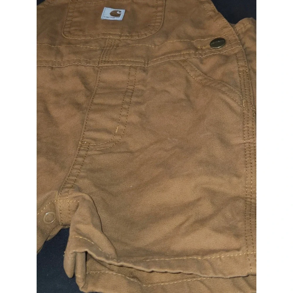 Carhartt Baby Canvas‎ Shortalls Overalls Brown Infant Kid's Size 18M
